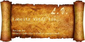 Labritz Vitális névjegykártya